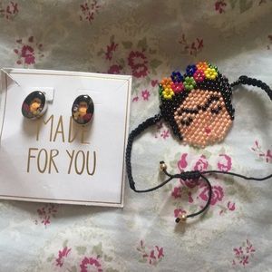 frida kahlo bracelet and earrings